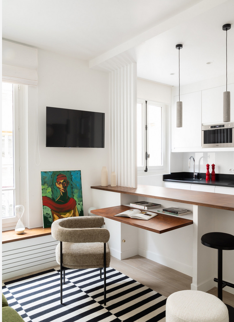 cuisine ouverte studio 26m2 Paris cuisine ouverte studio 26m2 Paris