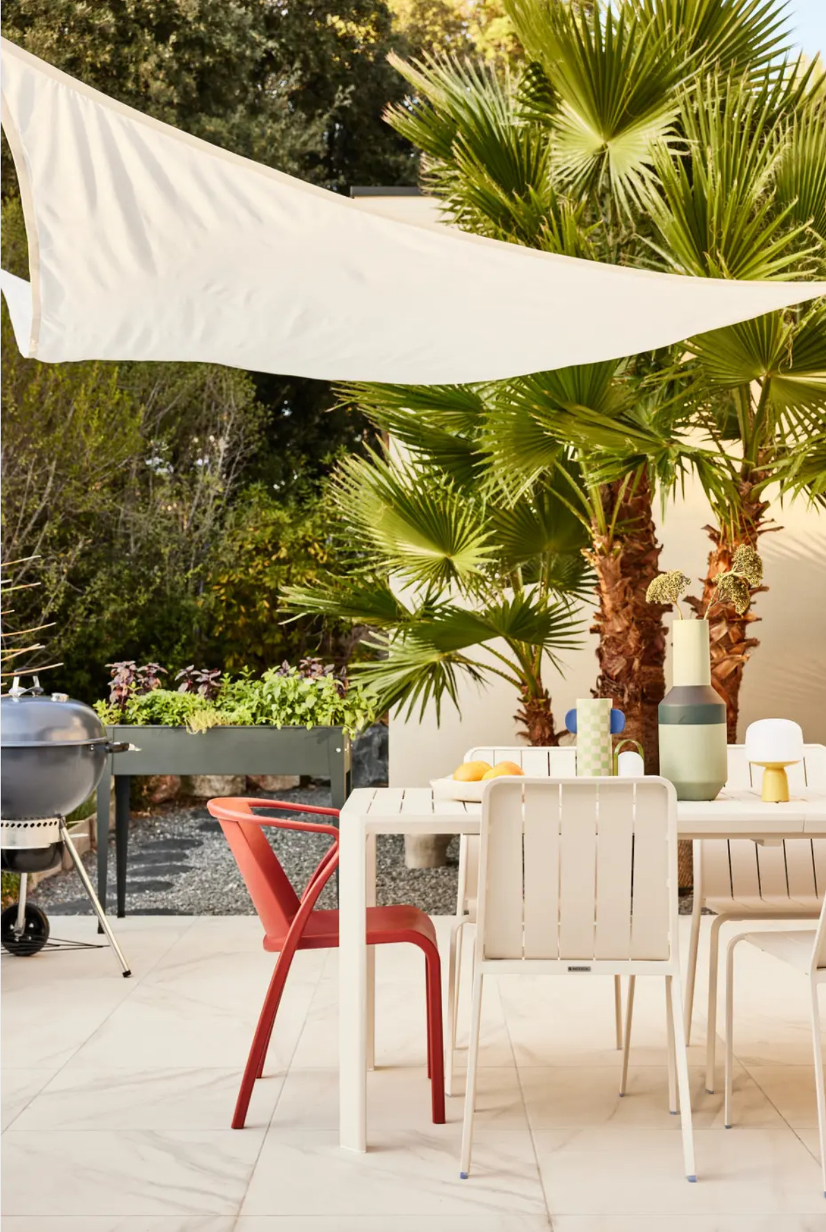 aménagement terrasse Leroy Merlin design et colorée avec voile d aménagement terrasse Leroy Merlin design et colorée avec voile d'ombrage