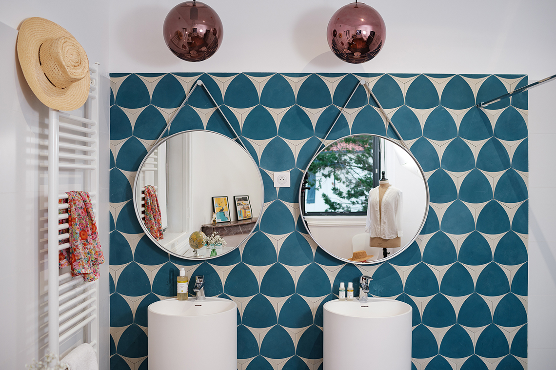 salle de bain colorée Villa Trinidad