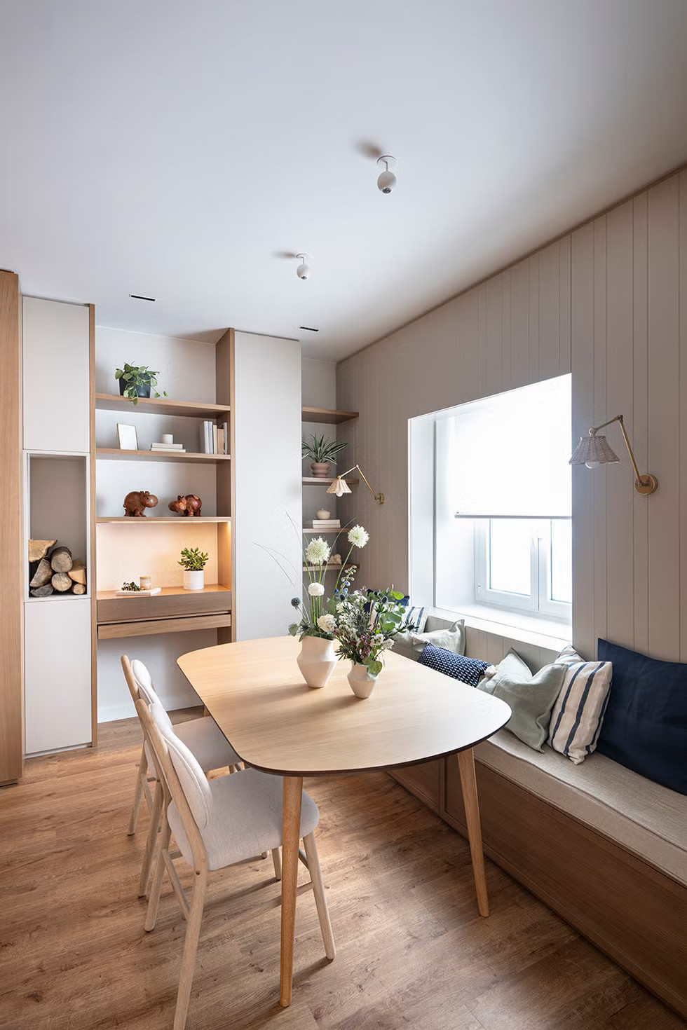 salle à manger blanc et bois décoration contemporaine salle à manger blanc et bois décoration contemporaine