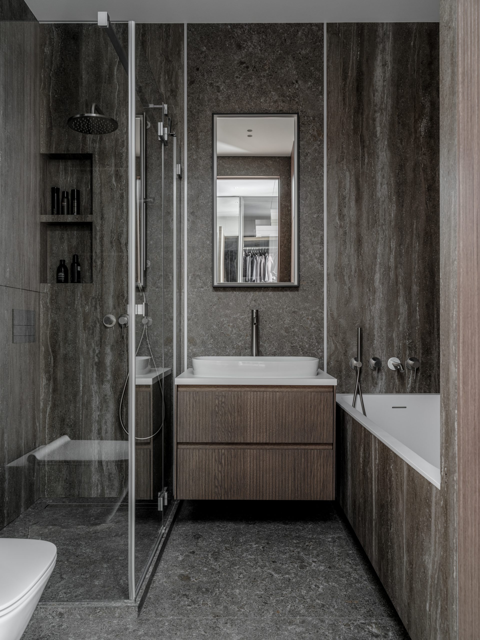 salle de bain décoration contemporaine grise et bois salle de bain décoration contemporaine grise et bois