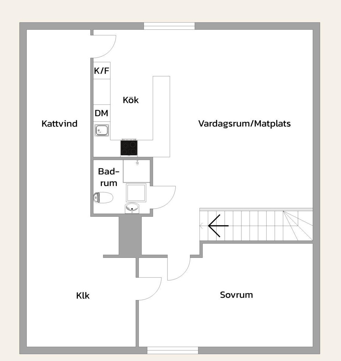 plan appartement 50m2 sous les toits décoration scandinave