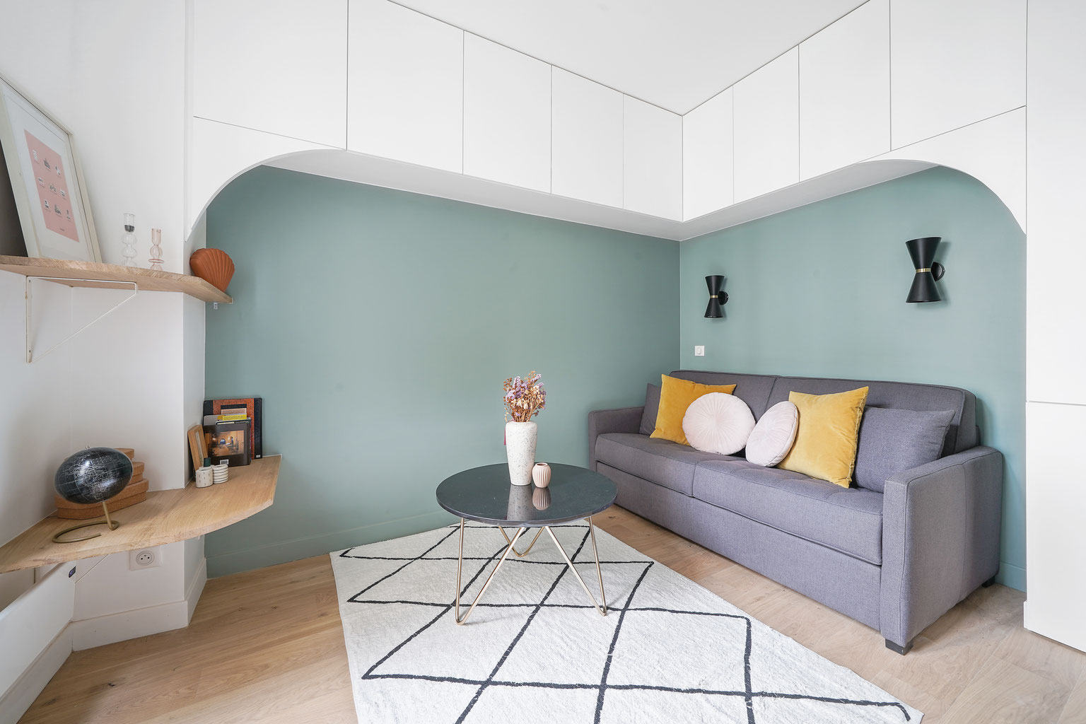 salon mur vert