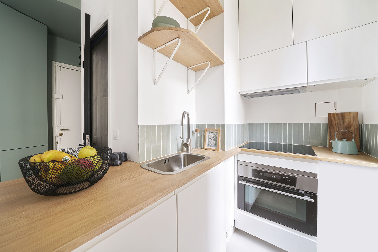 cuisine blanche et bois