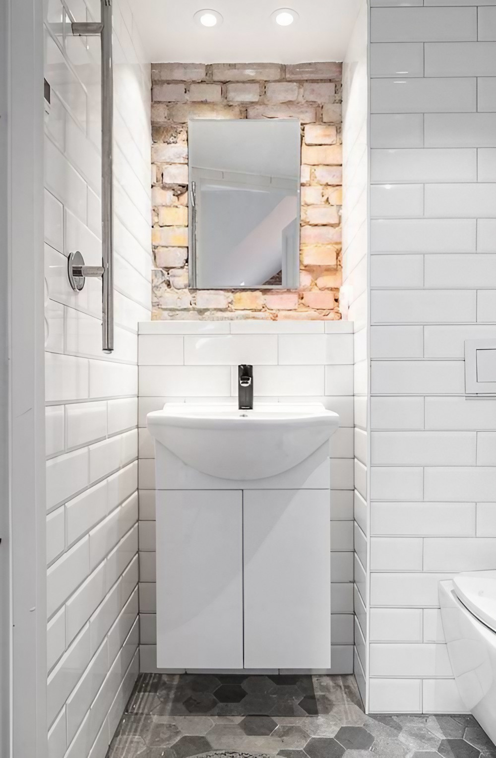 salle de bain mur de briques salle de bain mur de briques
