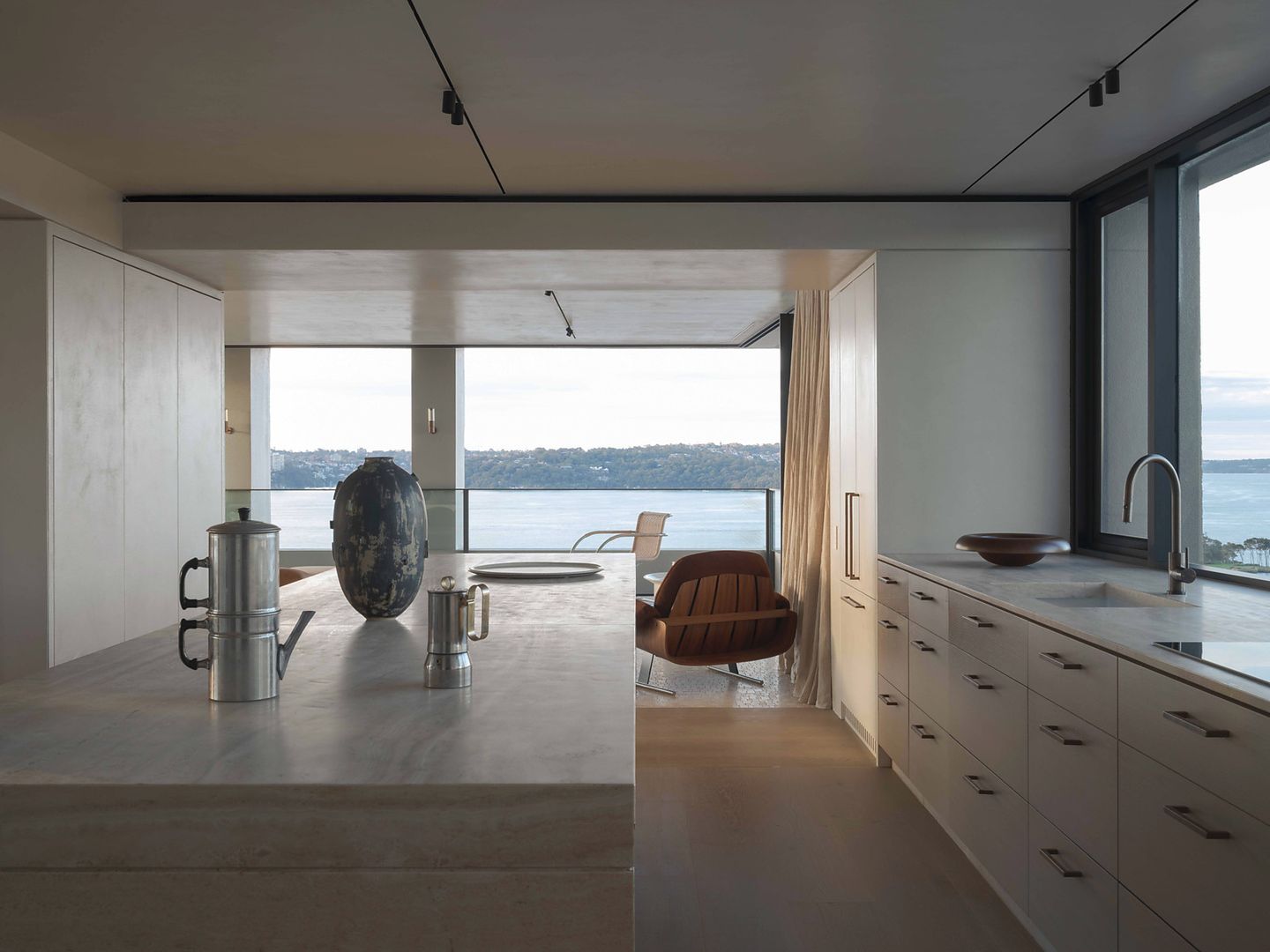 cuisine appartement design avec vue sur Sydney