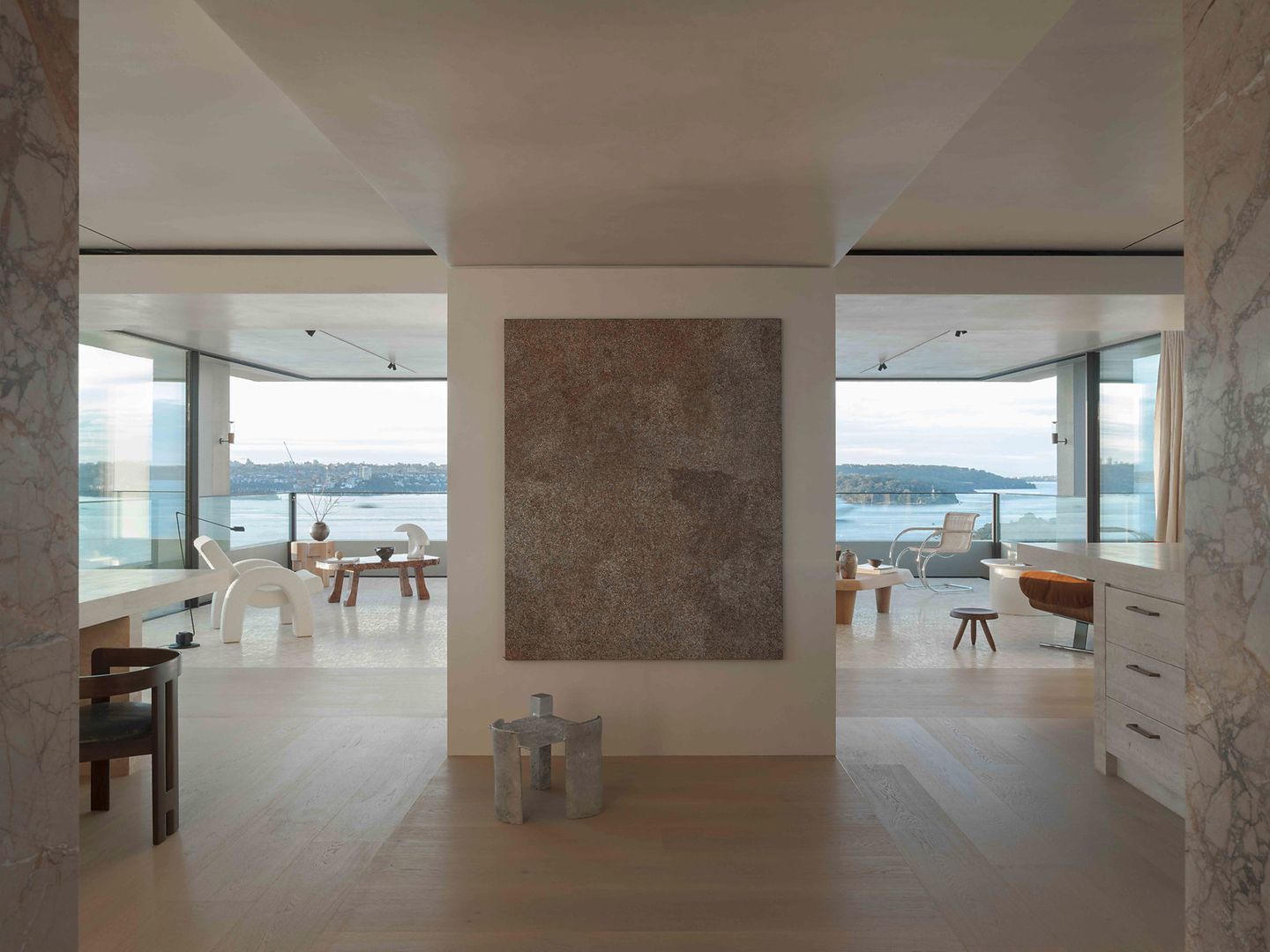 entrée appartement design avec vue sur Sydney