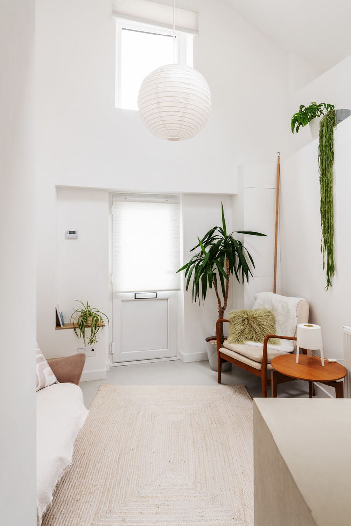salon double hauteur petite maison 35m2 Cornouailles