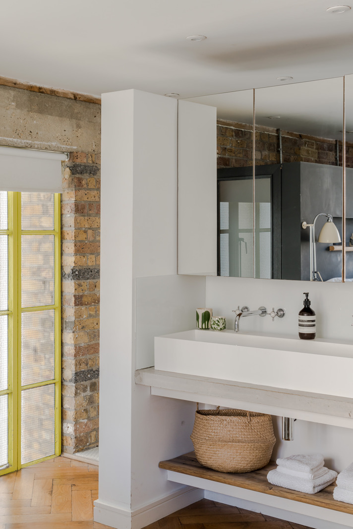 salle de bain mini loft 45m2 décoration vintage