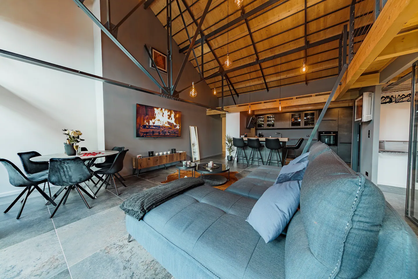 salon loft industriel