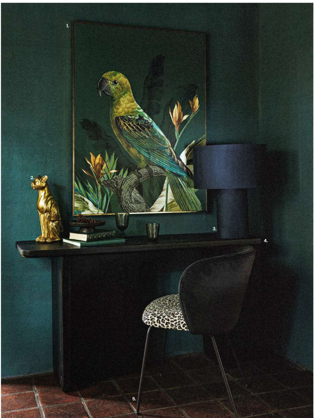 bureau mur vert