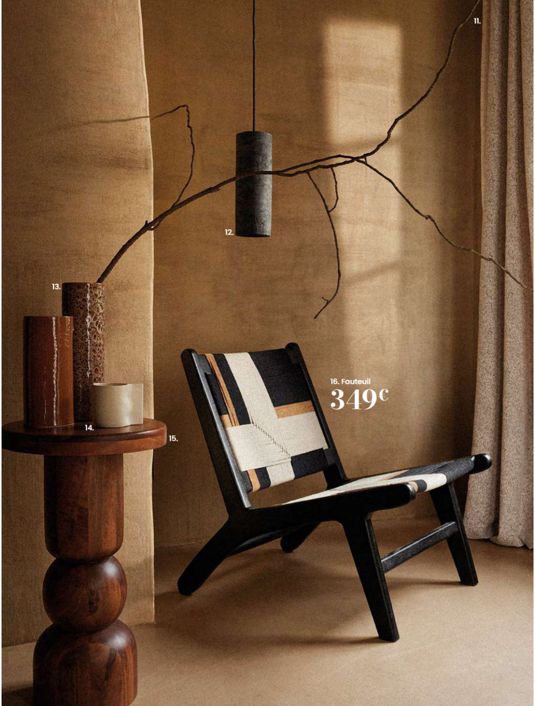 salon murs ocre Nouveau catalogue Maisons du Monde automne/hiver 2024/2025