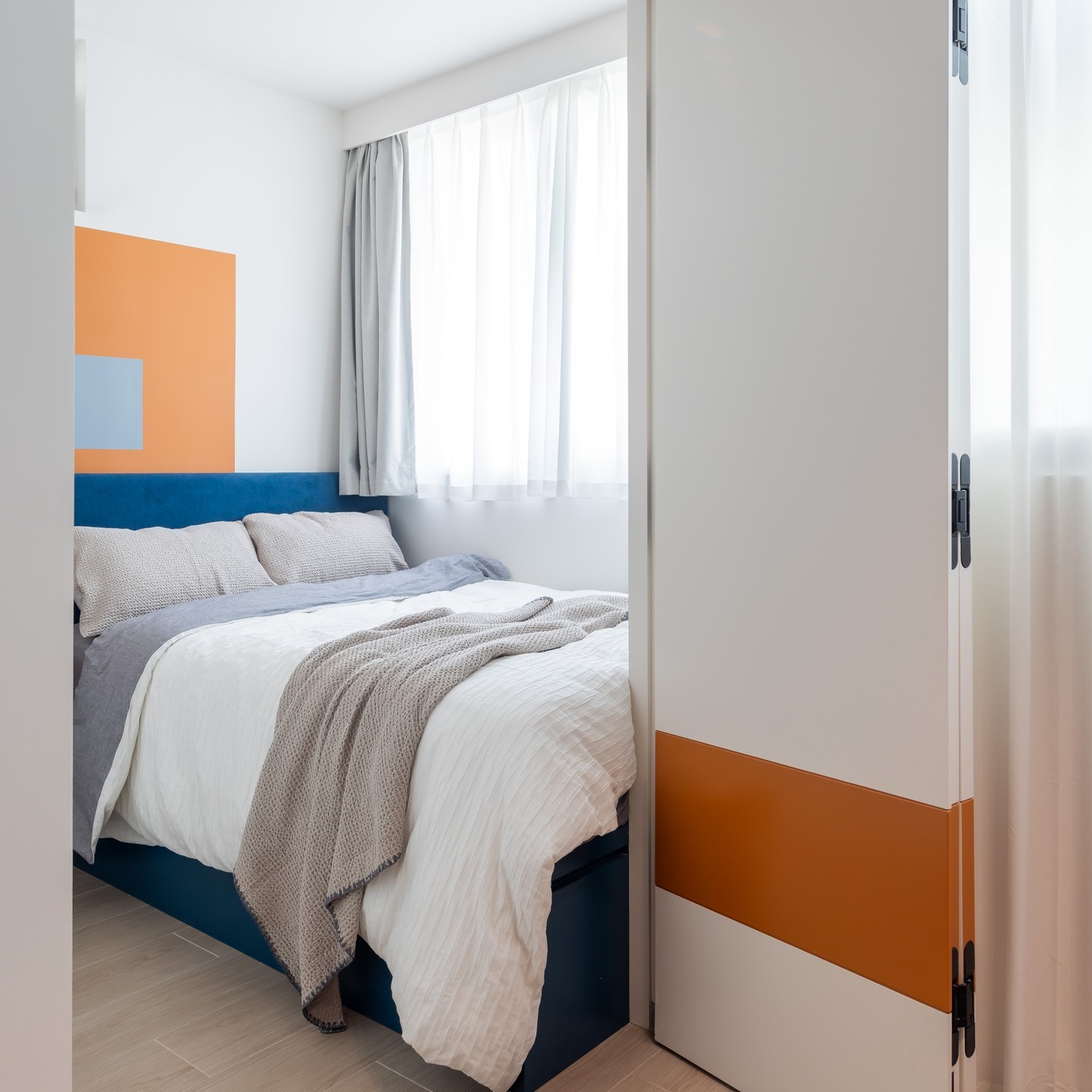 espace chambre avec porte pliante studio 28m2 espace chambre avec porte pliante studio 28m2