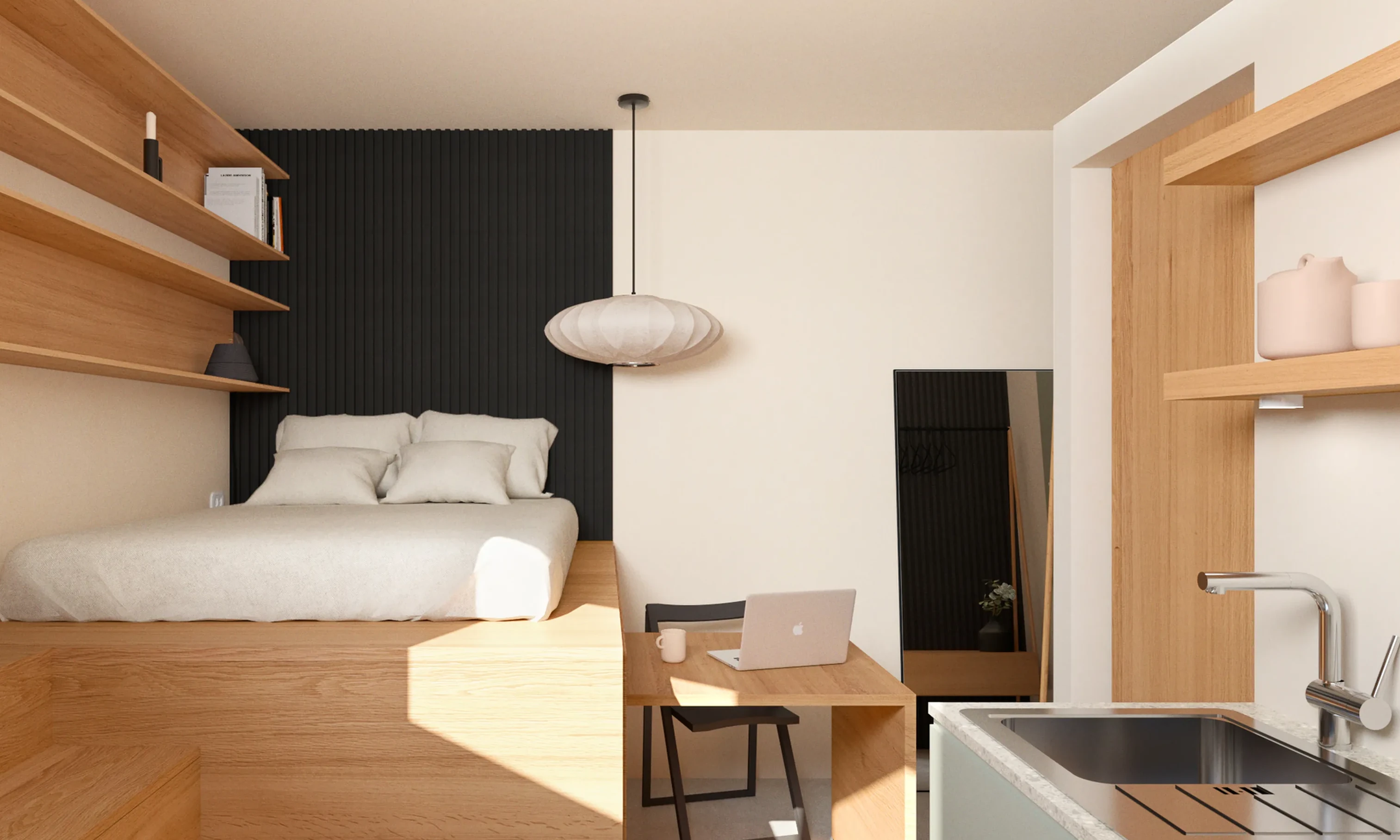 studio 13m2 Paris par Nooks+Crannies Studio studio 13m2 Paris par Nooks+Crannies Studio