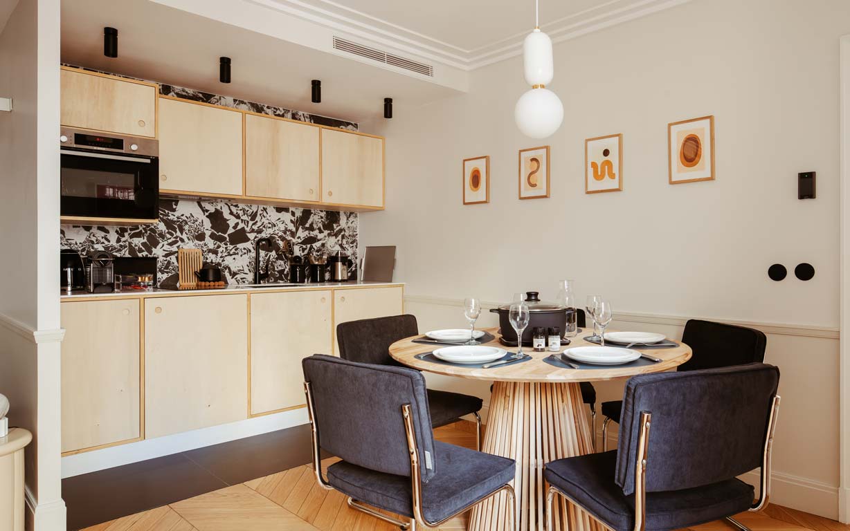 cuisine ouverte appartement 50m2 Paris
