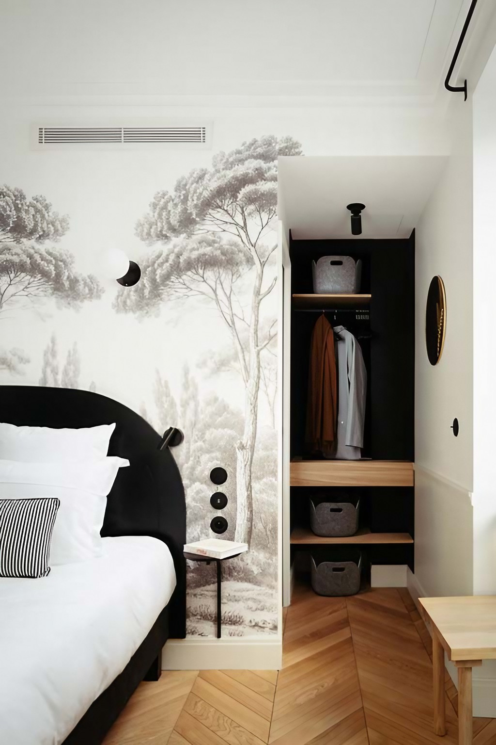 chambre papier peint panoramique appartement 50m2 Paris