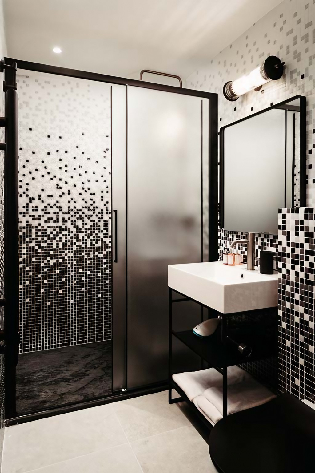 salle de bain mosaique appartement 50m2 Paris