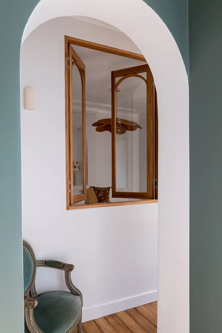 chambre en second jour avec verrière bois