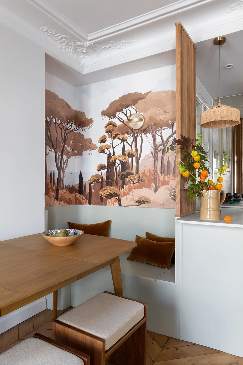 cuisine et coin repas appartement Paris 60m2