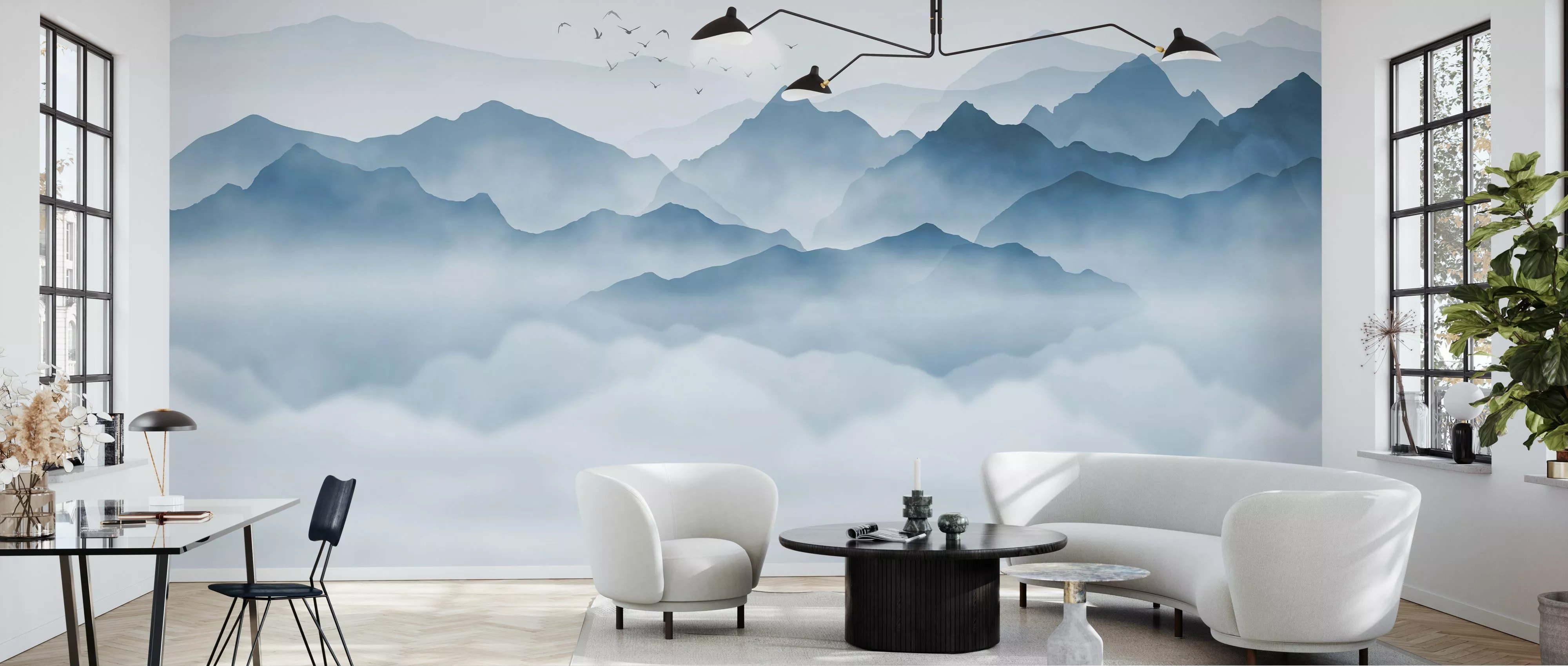 salon décoration design avec papier-peint panoramique Photowall salon décoration design avec papier-peint panoramique Photowall
