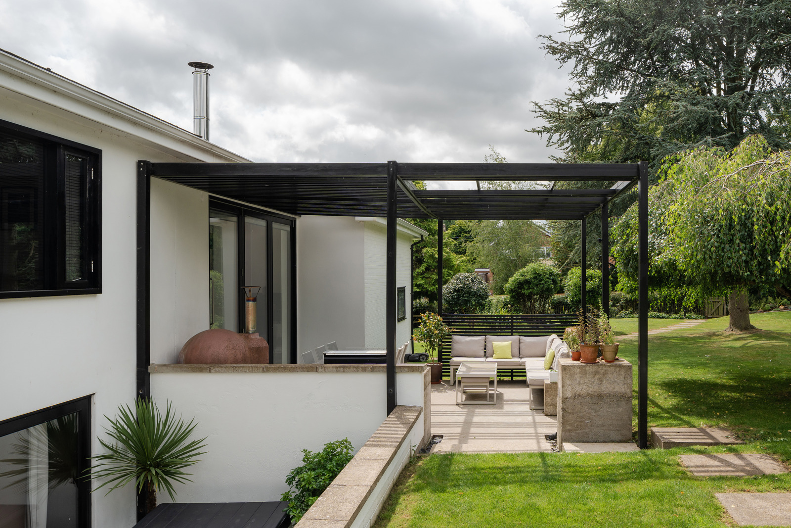 terrasse avec pergola acier décoration contemporaine terrasse avec pergola acier décoration contemporaine