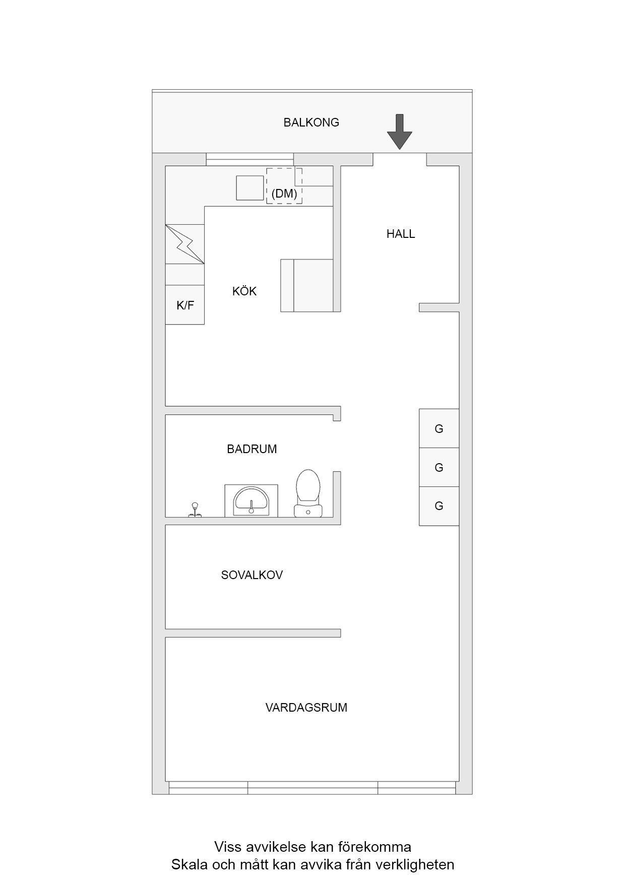 plan studio 42m2 avec verrière blanche