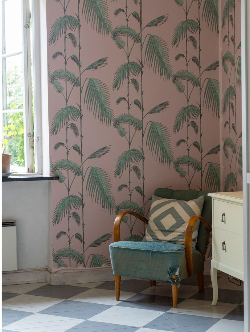 chambre avec papier-peint rose maison ancienne en briques chambre avec papier-peint rose maison ancienne en briques