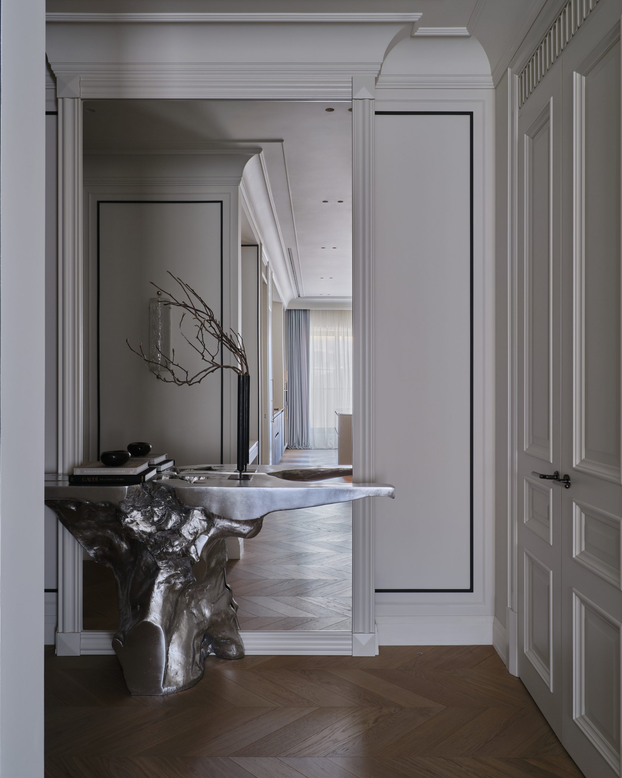entrée avec console métal décoration contemporaine entrée avec console métal décoration contemporaine