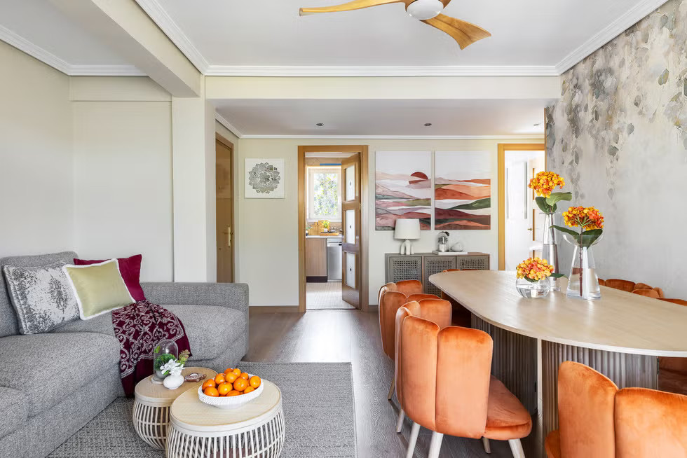 salon et salle à manger appartement 59m2 décoration contemporaine