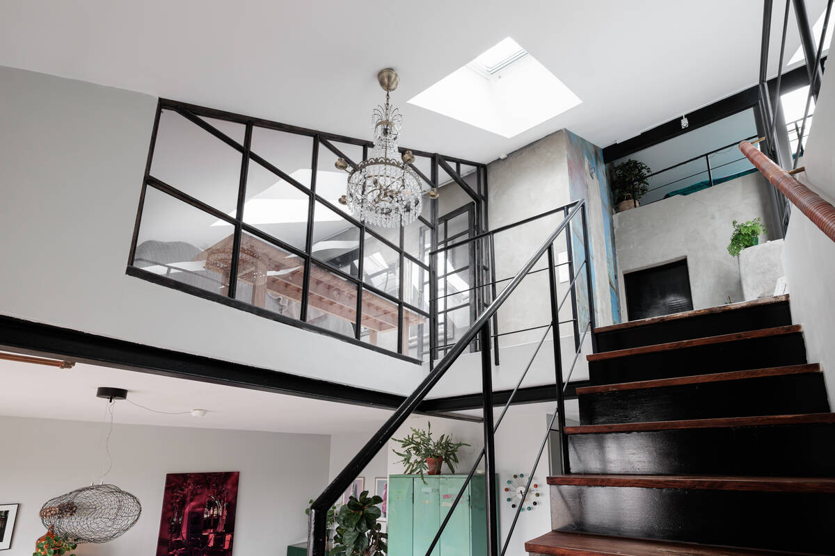 escalier bois et acier