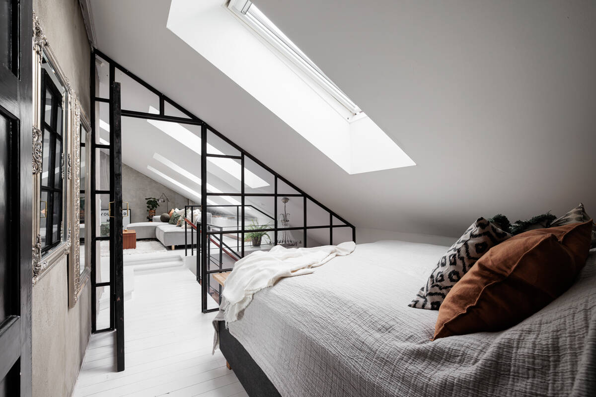 chambre avec verrière décoration contemporaine
