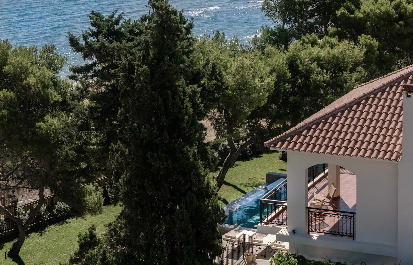 maison en Grèce avec piscine vue mer