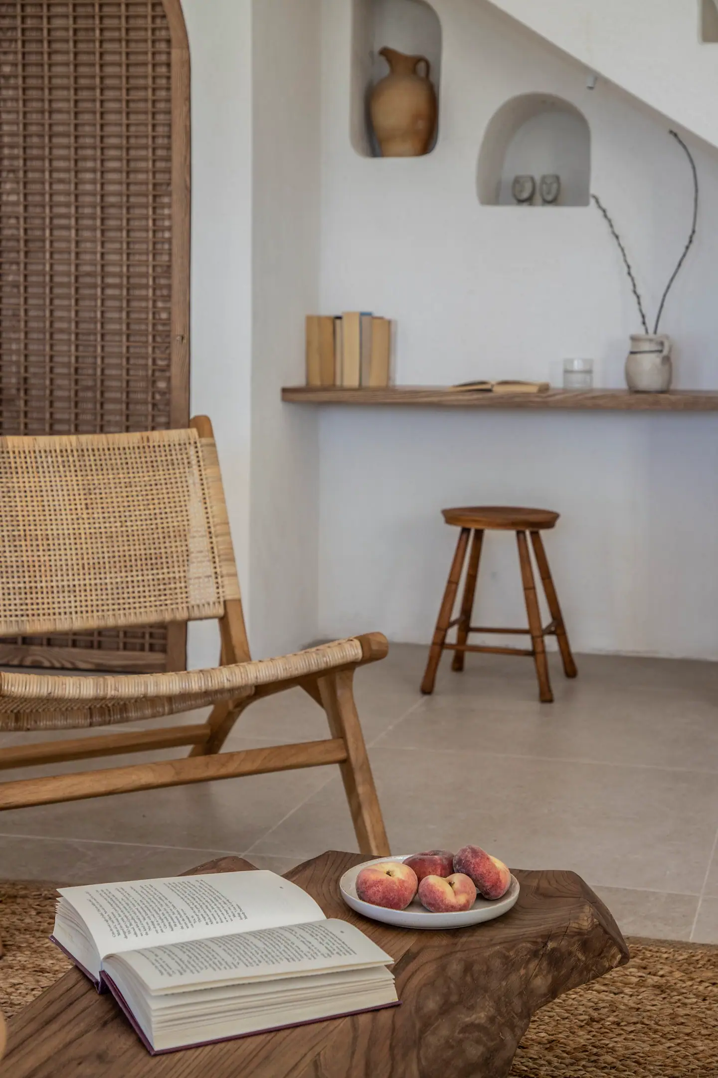 salon décoration naturelle maison en Grèce