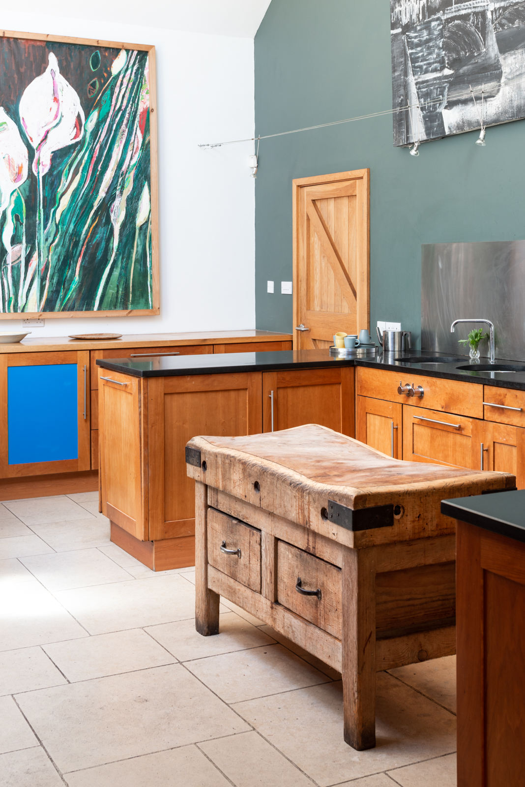 cuisine avec billot ancien