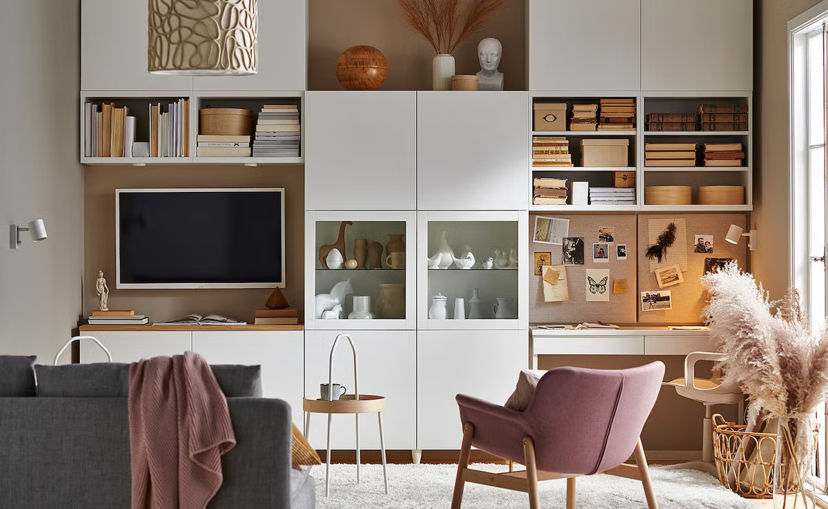 meuble salon avec vitrine BESTA