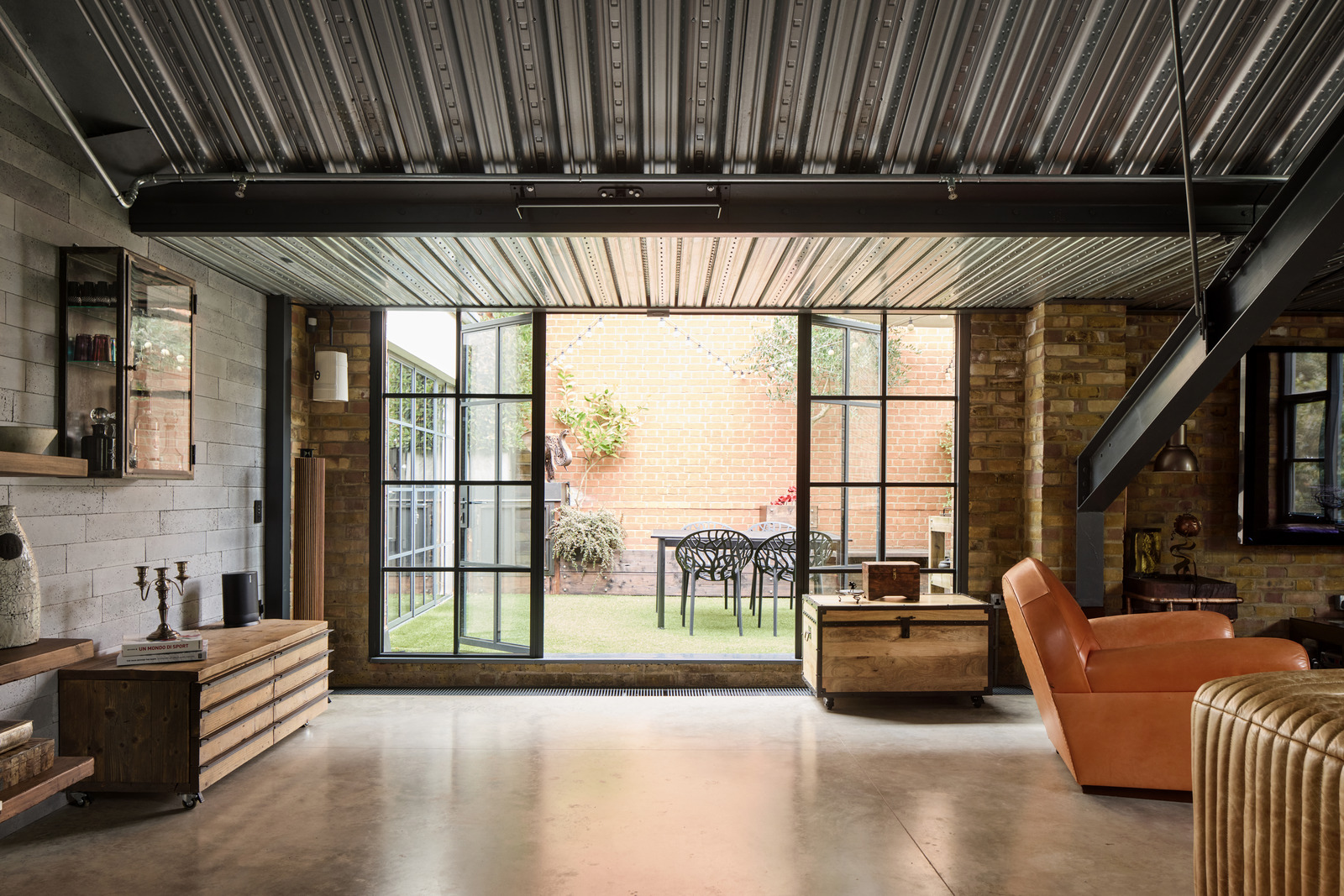 salon avec patio loft Londres salon avec patio loft Londres