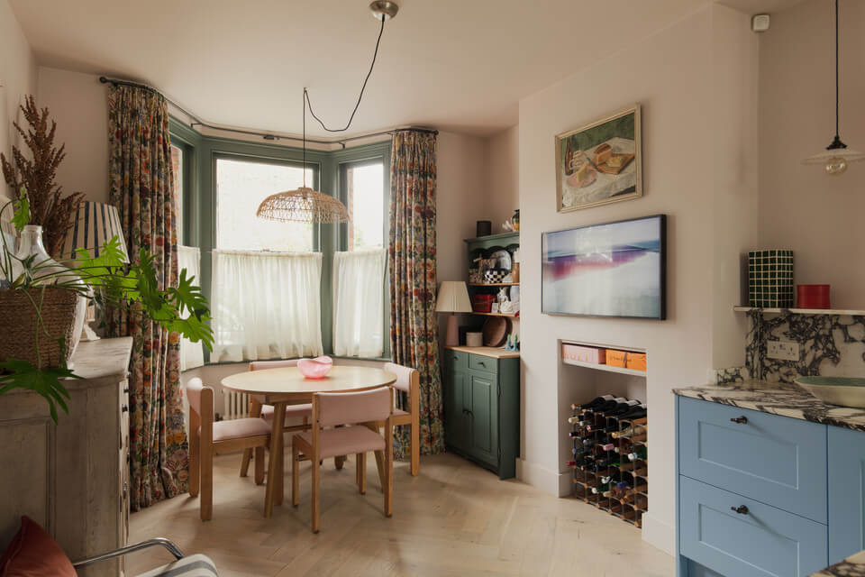 cuisine bleue avec salle à manger maison Londres cuisine bleue avec salle à manger maison Londres