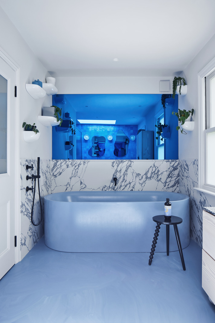 salle de bain bleue salle de bain bleue