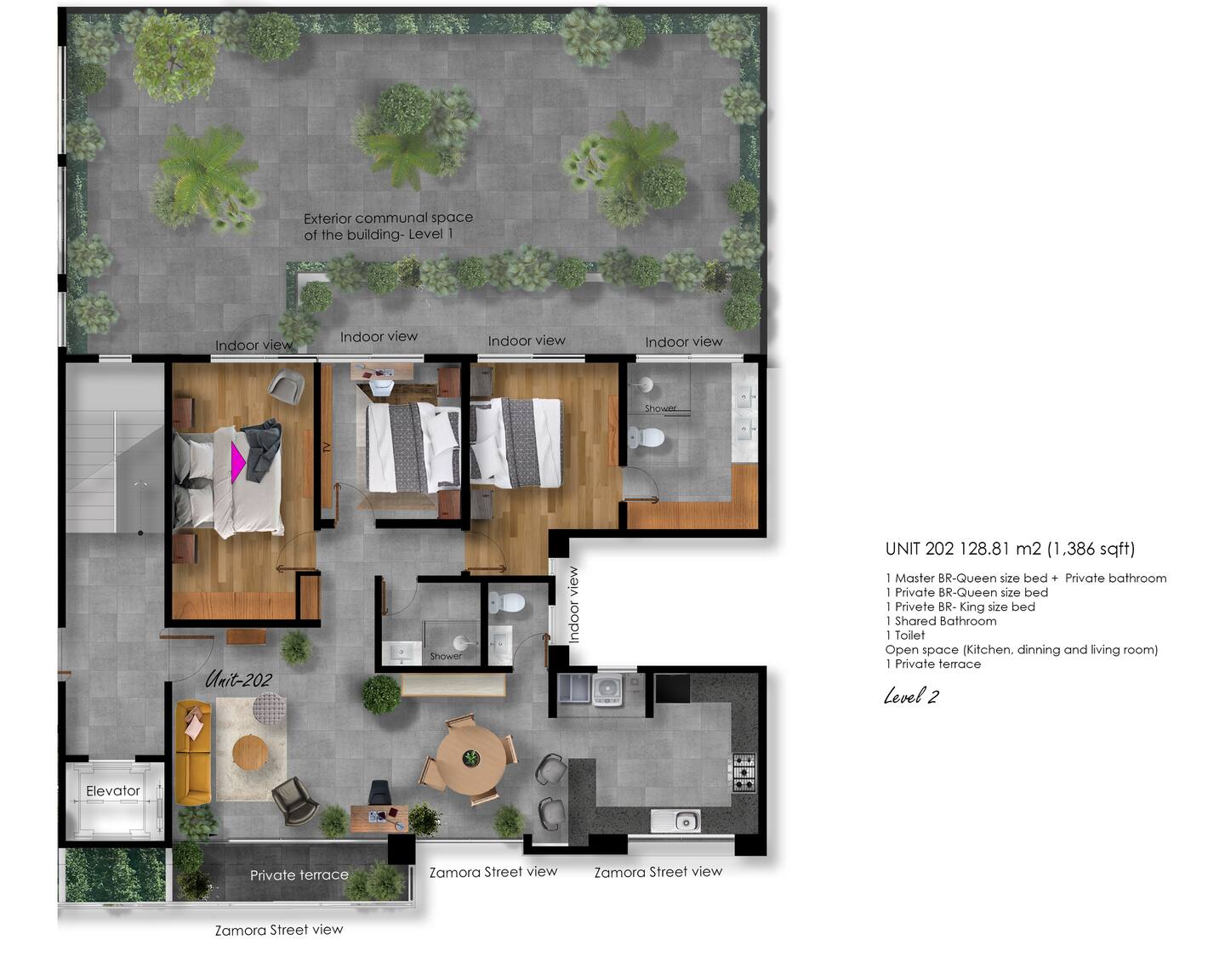 plan appartement décoration contemporaine