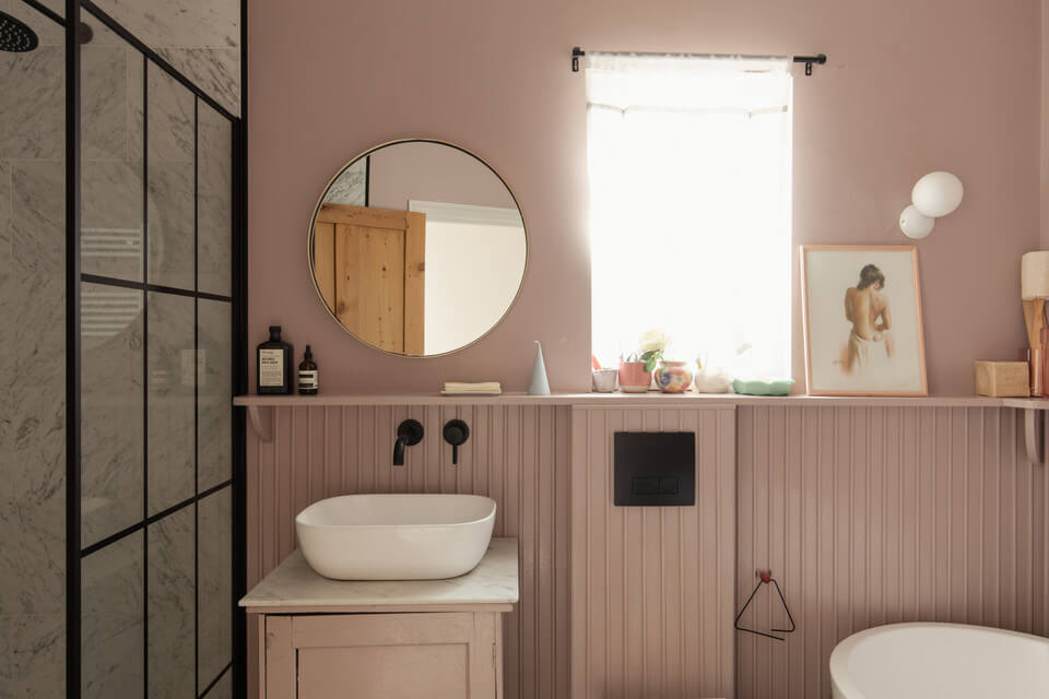 salle de bain rose maison Londres salle de bain rose maison Londres