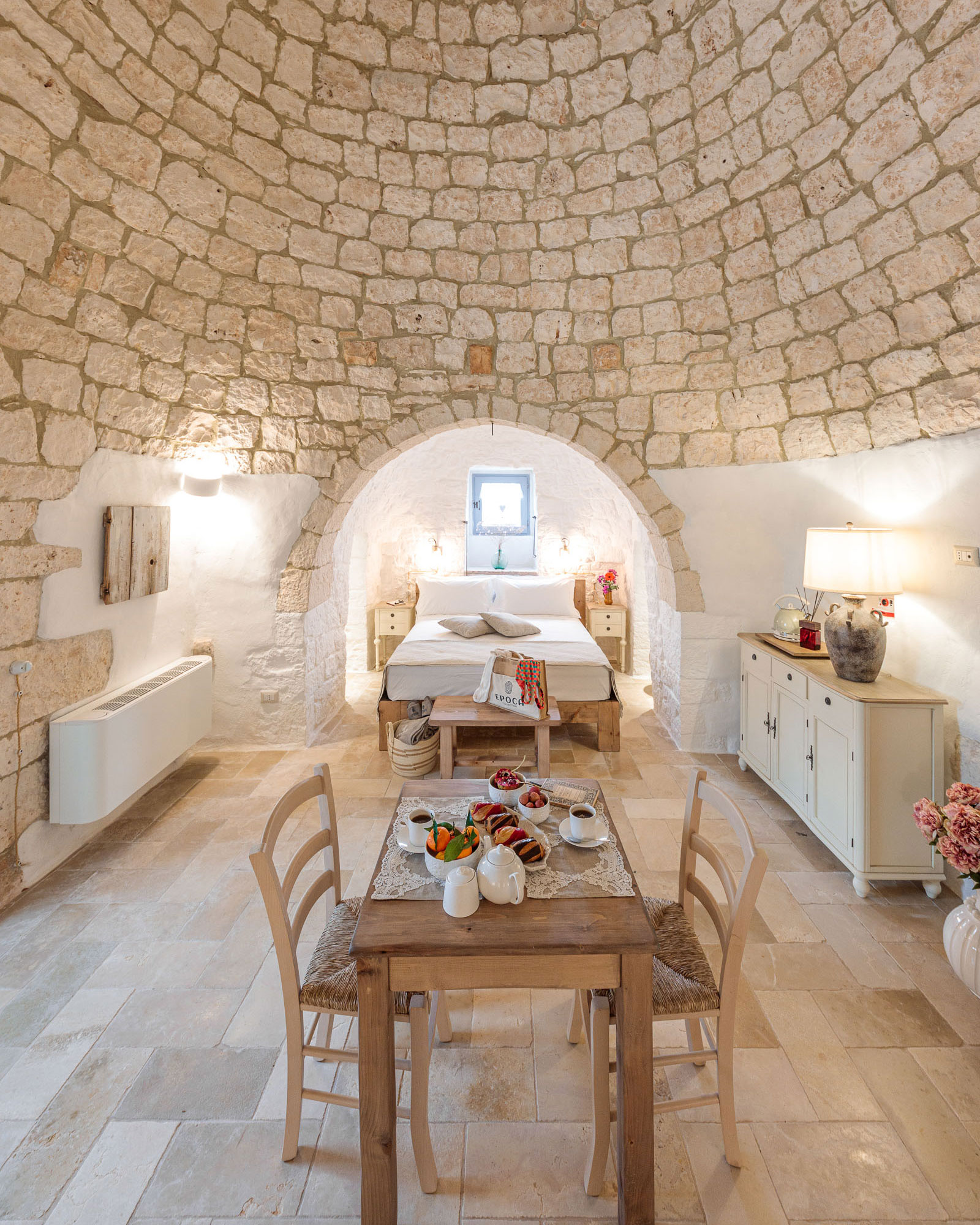 chambre voûtée trullo Pouilles Masseria Le Monache chambre voûtée trullo Pouilles Masseria Le Monache