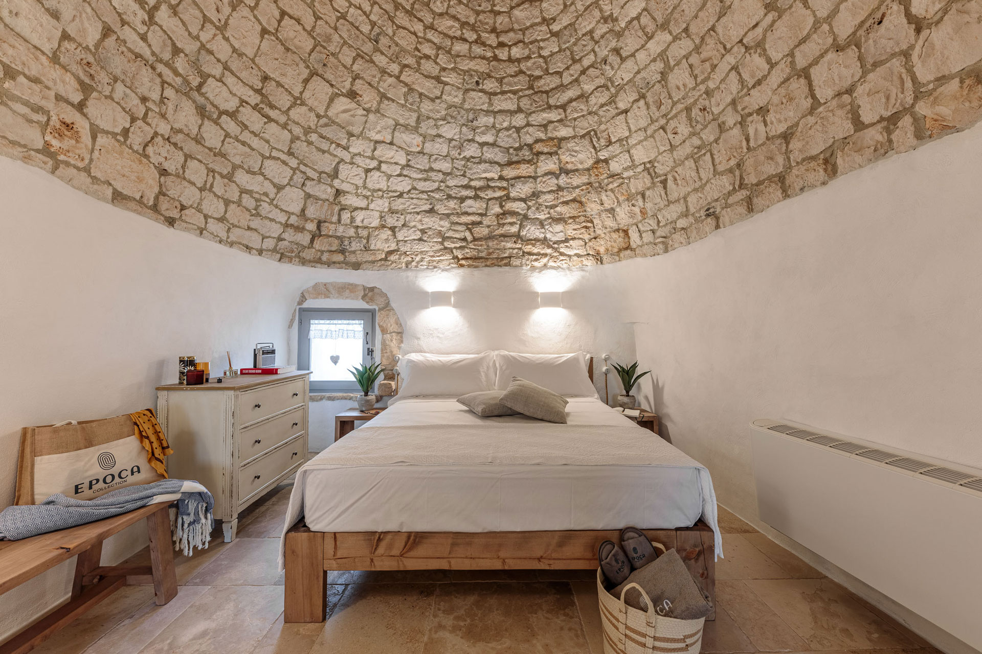 chambre voûtée trullo Pouilles Masseria Le Monache chambre voûtée trullo Pouilles Masseria Le Monache