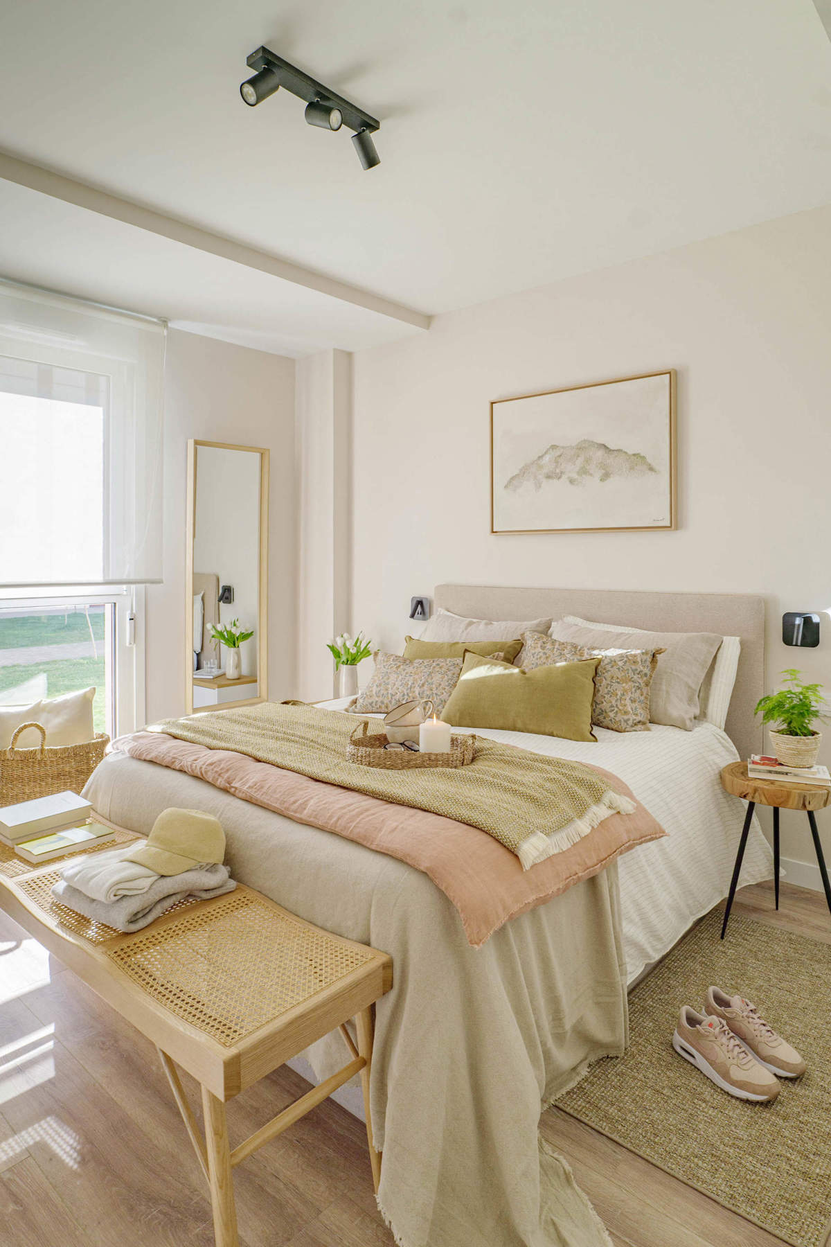 chambre rose et verte