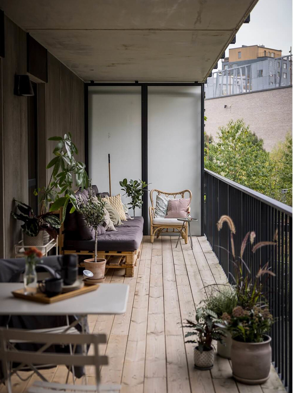 terrasse appartement décoration contemporaine et scandinave