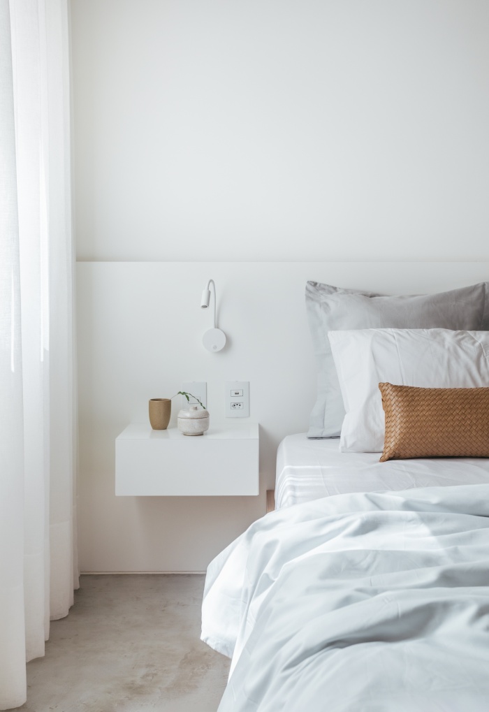 chambre blanche studio 30m2 décoration design