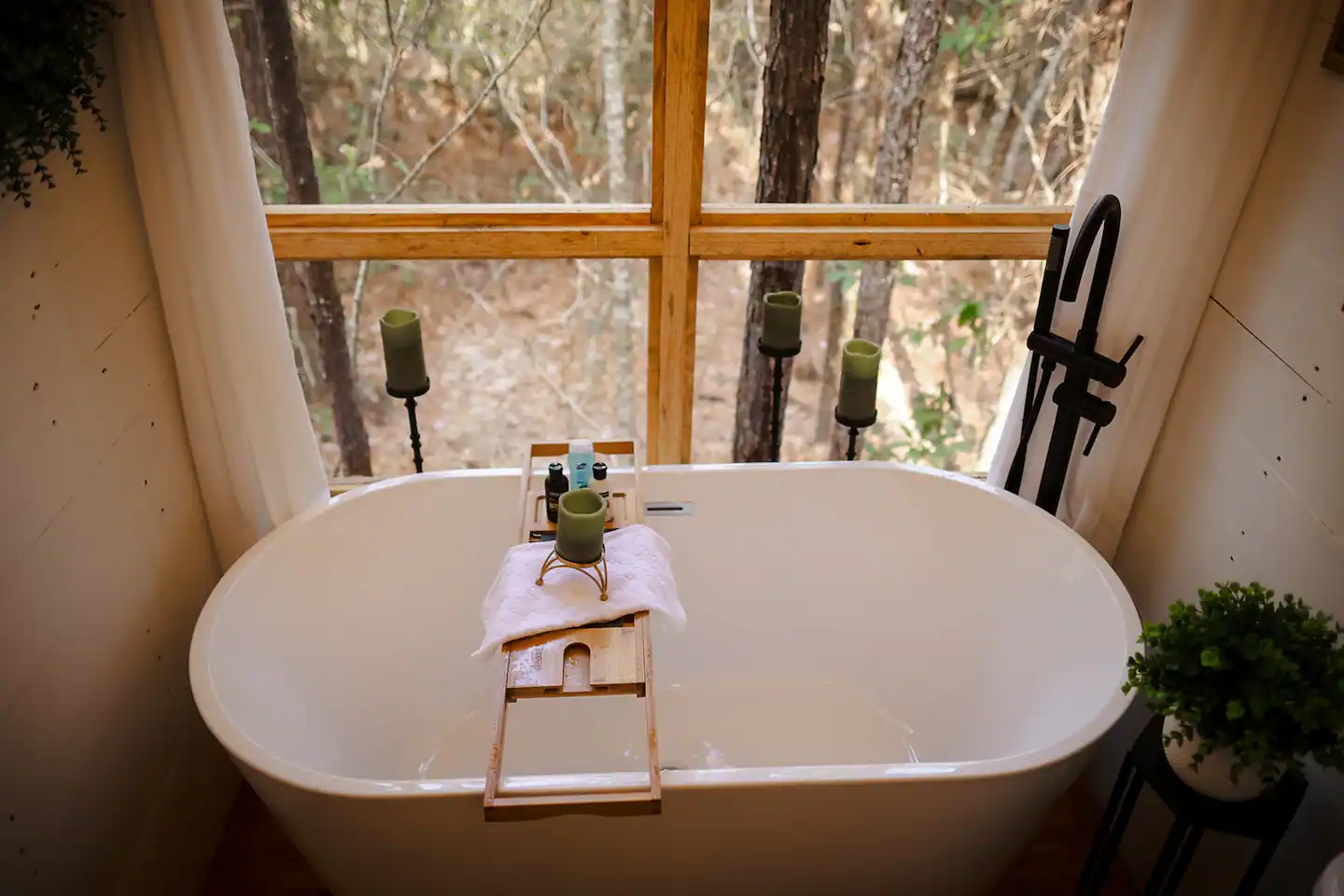 baignoire îlot maison A-Frame