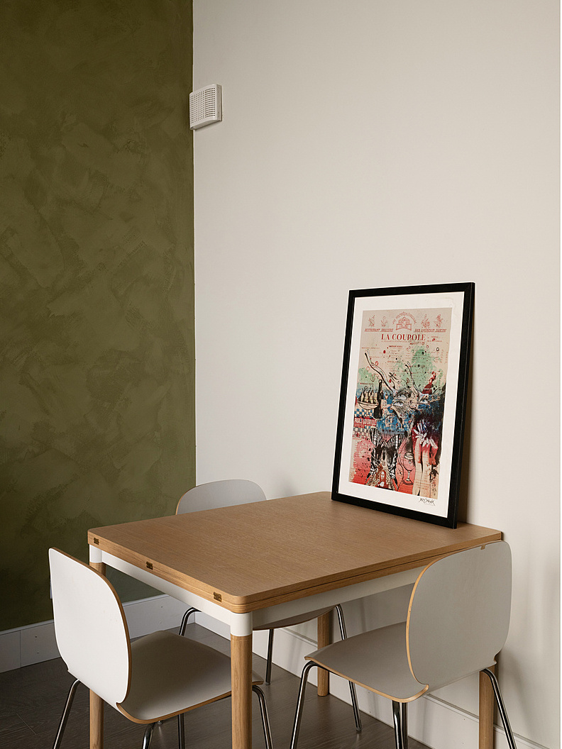 salle à manger mur kaki