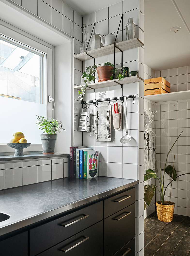 cuisine noire appartement en duplex 62m2