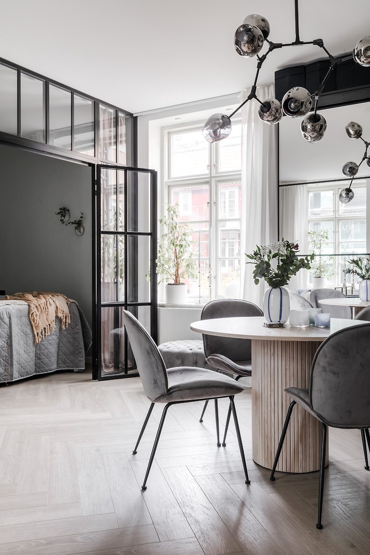 salle à manger et chambre verrière appartement 50m2