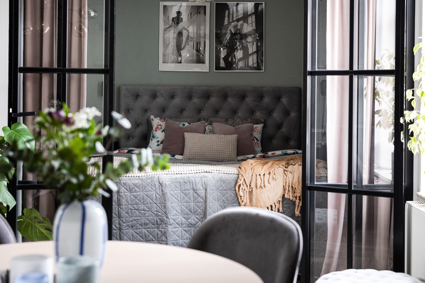 salle à manger et chambre verrière appartement 50m2